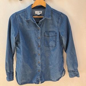 Dark chambray shirt size Medium Petite